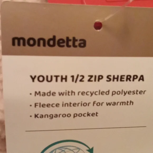 NWT PURPLE YOUTH HALF ZIP SHERPA BY MONDETTA. SIZE MEDIUM (10-12). - Picture 11 of 11